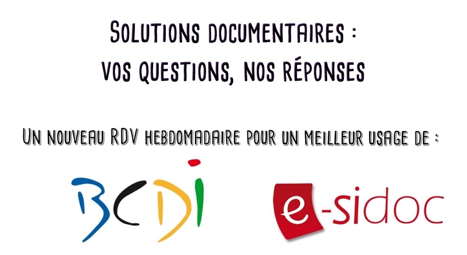 Canope_Soldoc's tweet image. #profdoc, votre EPLE est équipé d&apos;#esidoc.  
Une question concernant : les usages de #BCDI ? le portail ? une ressource intégrée ? 
Ce RDV hebdomadaire d&apos;1 h. &quot;Solutions documentaires : vos questions, nos réponses&quot; est fait pour vous🙂
Pour vous inscrire 👉bit.ly/4eJCiC2