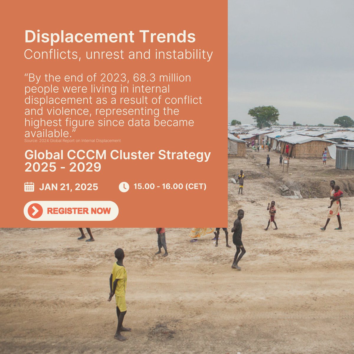 CCCM Cluster (@cccmcluster) on Twitter photo “By the end of 2023, 68.3 million people were living in internal displacement as a result of conflict and violence, representing the highest figure since data became available.”
🔗 Join the launch of the Global CCCM Strategy: events.teams.microsoft.com/event/053bb061…
<a href="/Refugees/">UNHCR, the UN Refugee Agency</a> <a href="/UNmigration/">IOM - UN Migration 🇺🇳</a> “By the end of 2023, 68.3 million people were living in internal displacement as a result of conflict and violence, representing the highest figure since data became available.”
🔗 Join the launch of the Global CCCM Strategy: events.teams.microsoft.com/event/053bb061…
<a href="/Refugees/">UNHCR, the UN Refugee Agency</a> <a href="/UNmigration/">IOM - UN Migration 🇺🇳</a>
