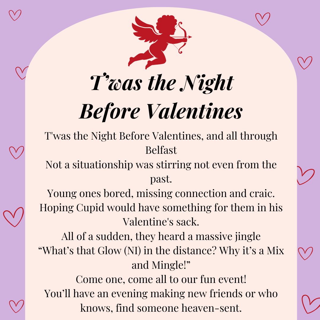 💘You're cute, any plans for 13th February?💘

Join us at The Tipsy Bird for a fun Mix and Mingle Night, a chance to make new friends or maybe even spark something special with someone (all while supporting a good cause 😉)

register.enthuse.com/ps/event/Mixan…