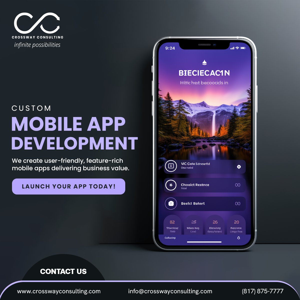CrosswayConsult's tweet image. Bring your vision to life with a cutting-edge mobile app. From concept to launch, we’ve got you covered!
#crosswayconsulting #AppDesign #AppDevelopmentExperts