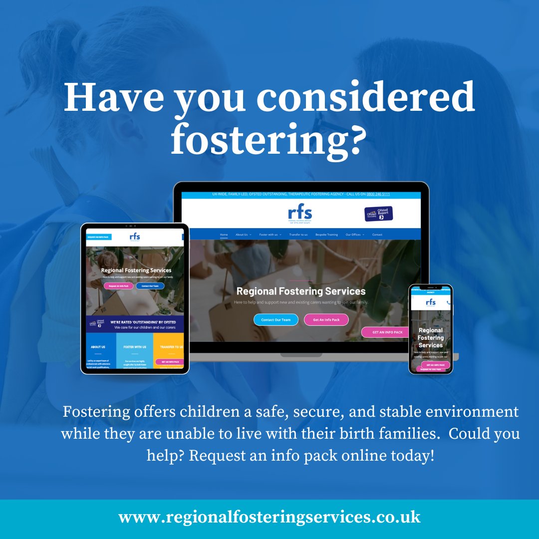 💖🏠 Open your heart &amp; home—become a foster carer and transform a child’s life.

🌟 Safe, stable homes change lives. Join Regional Fostering Services and make a difference.

💬 Info &amp; support:
📞 0800 246 5111
💻 regionalfosteringservices.co.uk
#FosteringUK #FosterCare #FosterLove