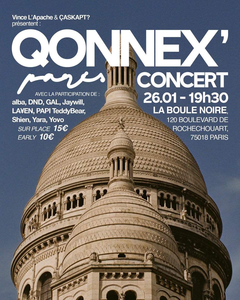 Alors X sdk ? On s’attrape le 26.01 à la Boule Noire pour mes parisiens &amp; parisiennes !!!! 

link.dice.fm/H0feba11597b
