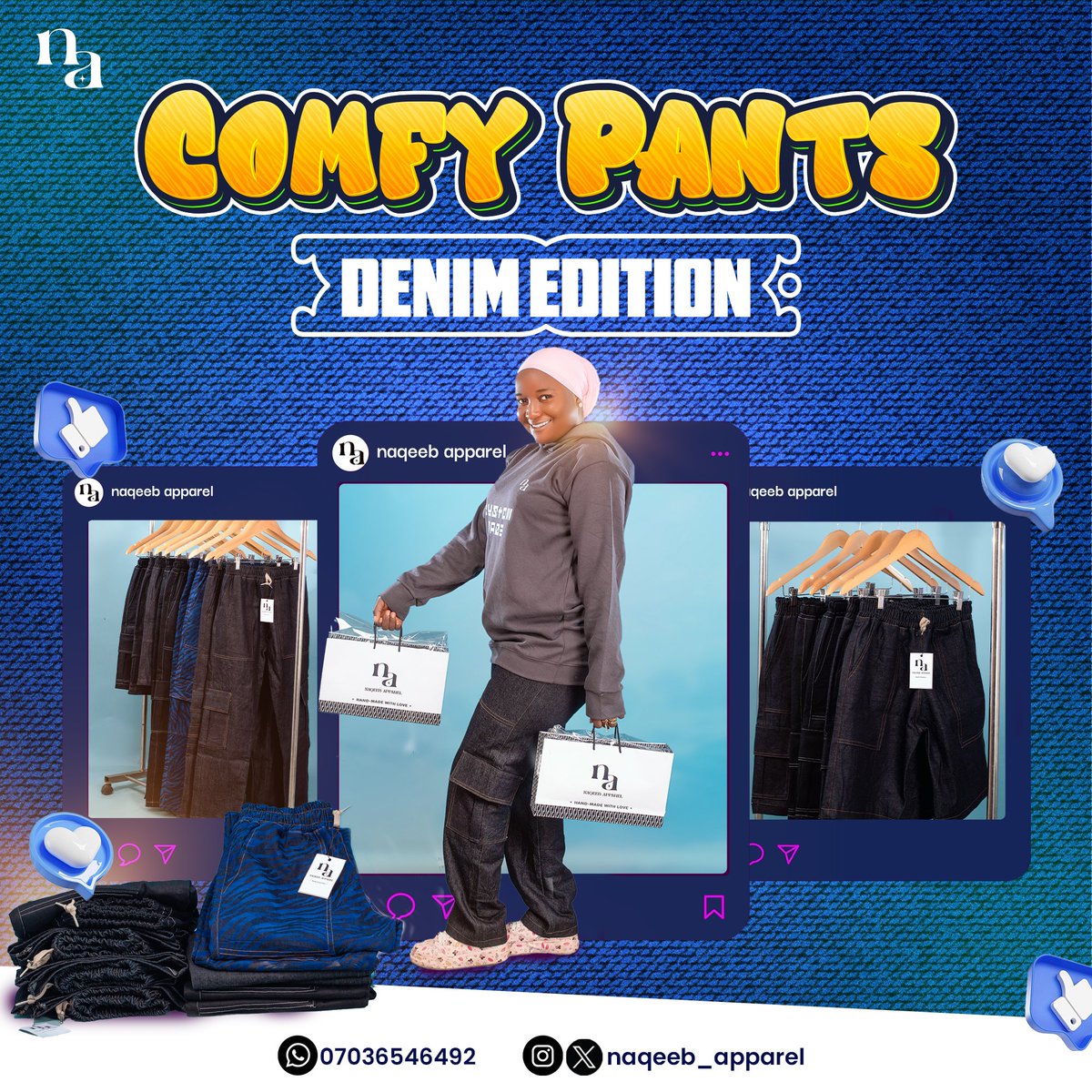naqeeb_apparel's tweet photo. Today is the perfect day to satisfy your urge to shop from us. So tell us, which of our Comfy Pants would you like to Order today?
• Short Comfy Pant: ₦8k
• Long Comfy Pant: ₦13k

Don’t miss out on this wardrobe essential! 🛒
Nationwide Delivery 🚛

#comfypants 
#denimedition https://t.co/aTujoeknoy
