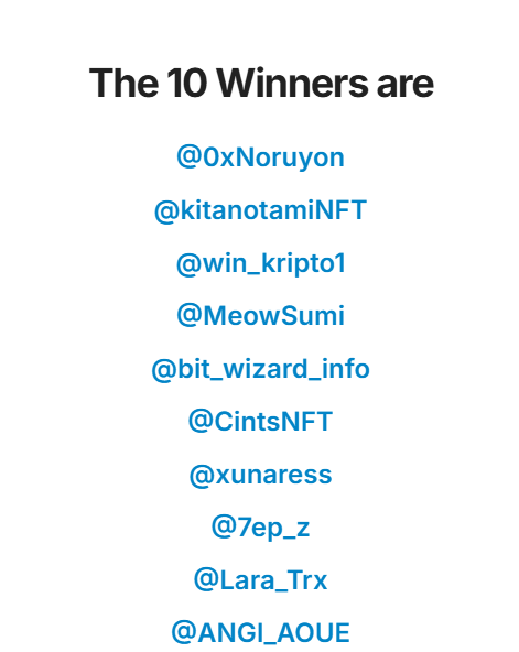 JuicyFlow_DAO's tweet photo. Congrats Winners! @0xNoruyon @kitanotamiNFT @win_kripto1 @MeowSumi @bit_wizard_info @CintsNFT @xunaress @7ep_z @Lara_Trx @ANGI_AOUE 

Drop you SOL address here!

Verify: https://thexpicker (dot) com/draw/1736761428148/winners https://t.co/rFiq4JCfoh