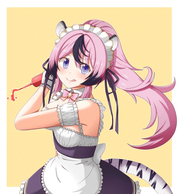 オムライスにかいてくれるメイドじゅいちゃん#あまなりあーと #甘成じゅい 