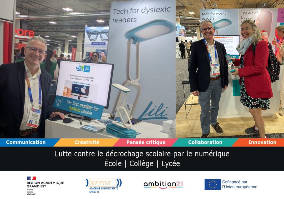 Retour sur le #CES2025 ⤵️
La #startup 🇫🇷 Lili for Life a dévoilé son écran 27’ conçu pour faciliter la #lecture des élèves dyslexiques en ajustant le scintillement.
#dys 
#EBEP
#EdTech 
#inclusion 
#Ambition21
#FrenchTech
#EcoleInclusive