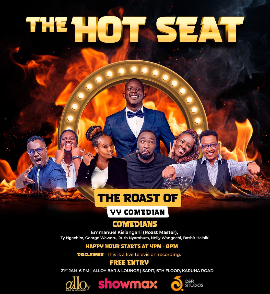 dnrstudioske's tweet photo. YY Comedian is stepping up to take the heat, and you know the comedians are coming for him with everything they’ve got! 😂 But will he take it quietly? 👀
Pull up on 21st Jan at Alloy Bar & Lounge from 6PM
🎫🎟️FREE ENTRY!
#dnrstudios #thehotseat #comedynight #comedyshow https://t.co/txDMnGIVIm
