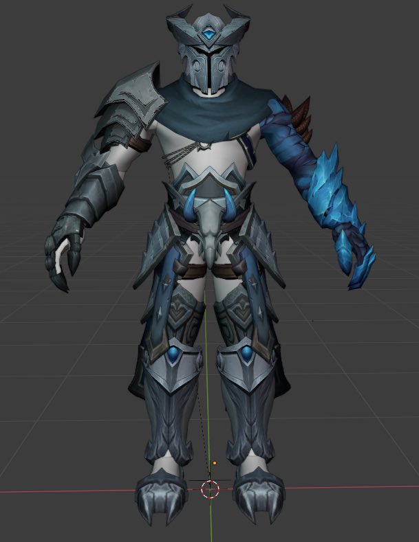 A very WIP design I’m doing for my Dragonsworn OC!

The left arm is meant to be draconic, which i believe i managed to pull it off hahaha

Some color changes to be made, especially the kneepads above the boots.

#worldofwarcraft #warcraft #epsilonwow #blender #3dart