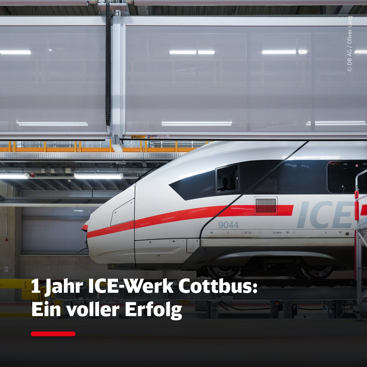 Nach der überzeugenden Leistung im 1. Jahr mit Instandhaltung für über 160 Wagen der langen ICE 4 bündeln wir die Check-ups für alle ICE 4-Typen im Werk #Cottbus. Weil die Teams dort so fix sind, haben wir so mehr ICEs für unsere Kunden zur Verfügung.  deutschebahn.com/de/presse/pres…