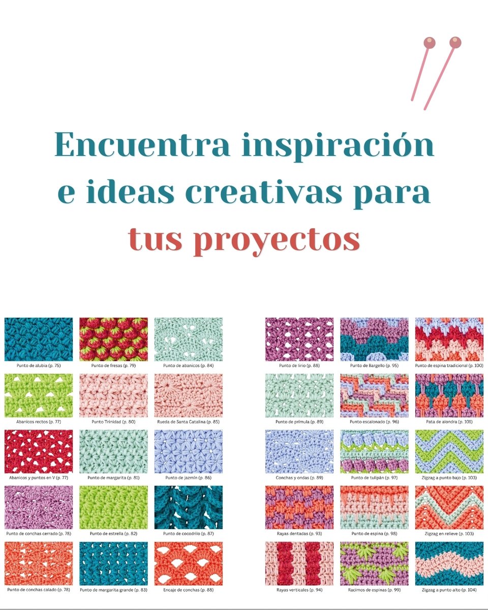 DK_editorial's tweet photo. 🫶 ¡NOVEDAD DE ENERO! ✨
Prepara tus mejores agujas, porque llega a las librerías #Ganchillo 🧶
Paso a paso, un muestrario de puntos perfecto para experimentar en tus proyectos
#Coser #Crochet #CrochetLovers #AprendeGanchillo https://t.co/3wa2plkkBU