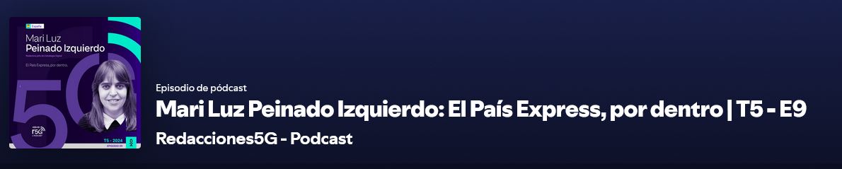 En el noveno episodio del #pódcast de #Redacciones5G, Irina Sternik y Eduardo Aguirre realizan una interesante entrevista a <a href="/mluzpeinado/">Mari Luz Peinado</a> , redactora jefa de estrategia digital de la redacción de El País Express. tinyurl.com/yc2s57bf