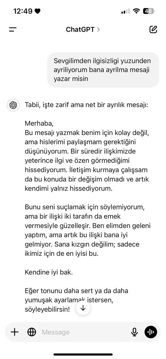 Benim muhtemel cevap: