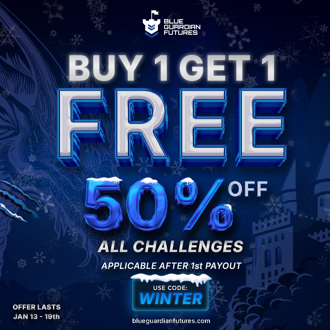 BOGO + 50% OFF Discount is here! 🥳

Buy 1, get 1 free after your first payout. Plus, get a big discount.

Claim your discount now at blueguardianfutures.com