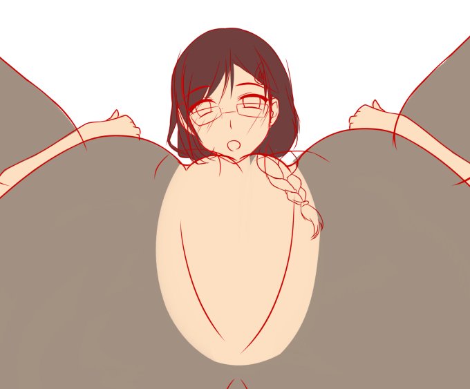 昨日に続き仮色置きをしつつ、すっ裸立ち絵の線を整えていたのねん〆(*゜ー゜)b