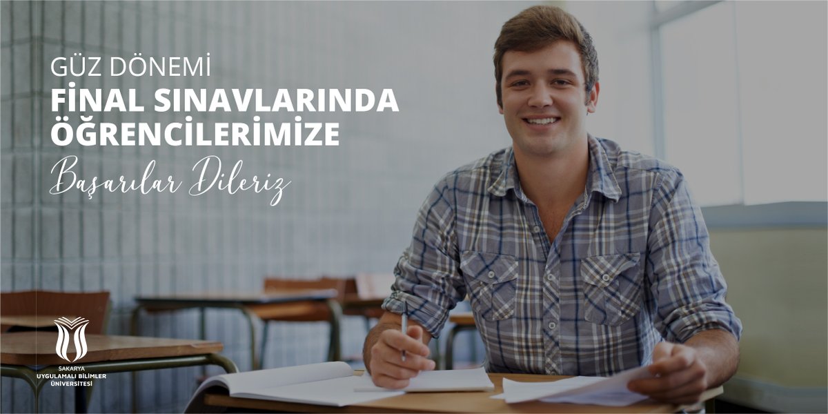 Güz Yarıyılı finalleri başladı!

İzlenecek yol basit: Sakin olun, bildiklerinizi kullanın ve başarıya ulaşın.

Hepinizden eminiz 😉