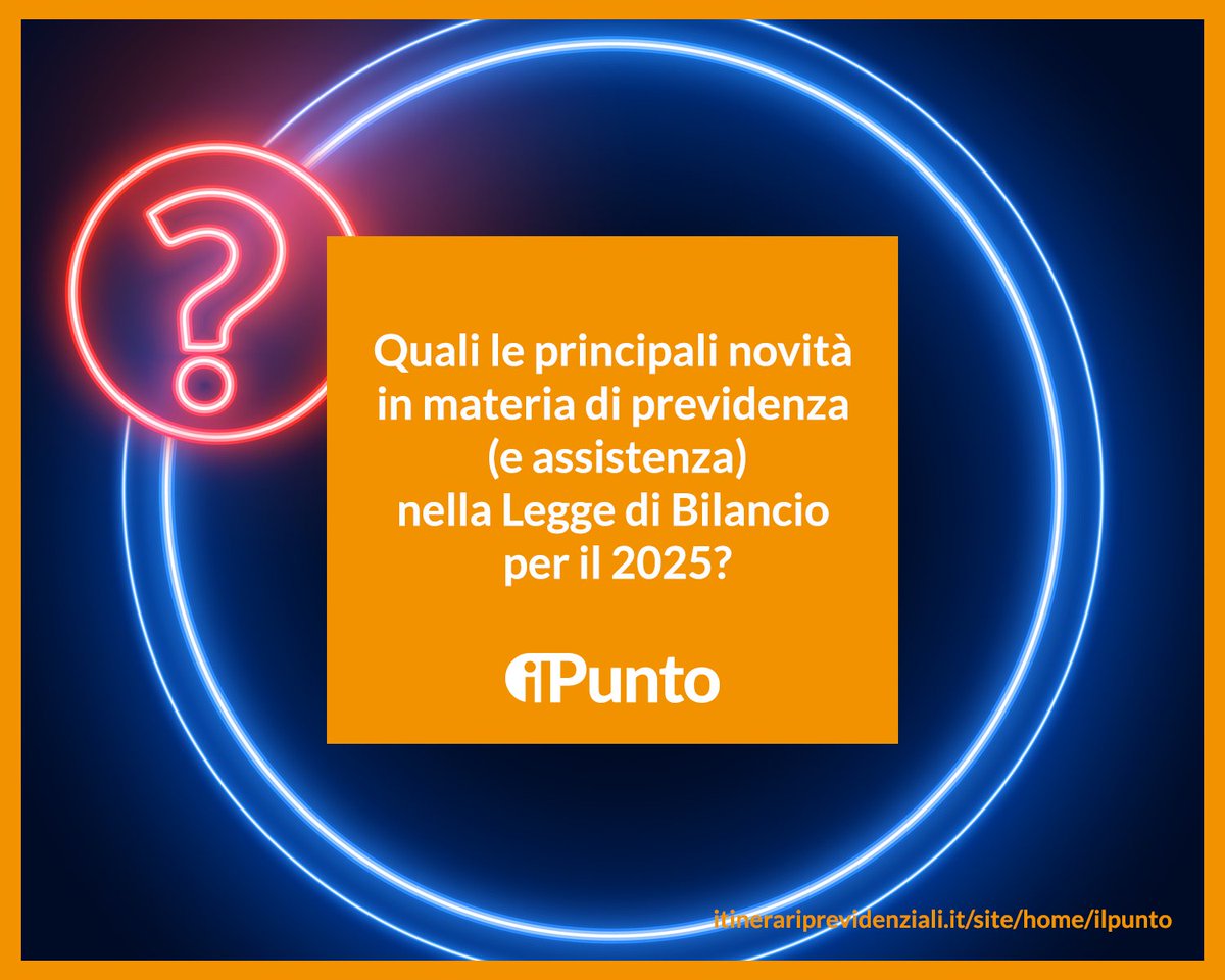 L'ultima manovra finanziaria non ha operato grosse modifiche al sistema pensionistico.

Mentre i canali di uscita restano simili allo scorso anno, persistono le disparità a carico dei "contributivi puri": le riflessioni di <a href="/AlBrambilla/">Alberto Brambilla</a> per #ilPunto ➡ bit.ly/NovitàPreviden…