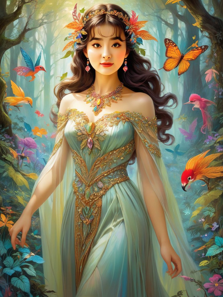 ScarabOfficial's tweet photo. Switching to a fantasy look now with #InstantID.
Here's my beloved #SEULGI of #RedVelvet, looking as one with Mother Nature. ❤️
#GenerativeAI #FanArt #AIwoman #SDXL #StableDiffusion https://t.co/uaTEDKFDqe