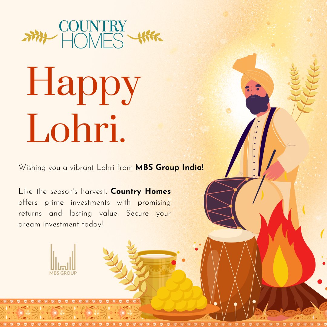 mbsgroupindia's tweet photo. 🌾✨ Wishing you a joyful Lohri from MBS Group India!
May this season bring warmth and success. Like the bonfire, Country Homes offers lasting returns. 🔑🔥
#Lohri #HappyLohri #Lohri2024 #DreamInvestments #PromisingReturns #HarvestHappiness https://t.co/tZBsXvXVpv