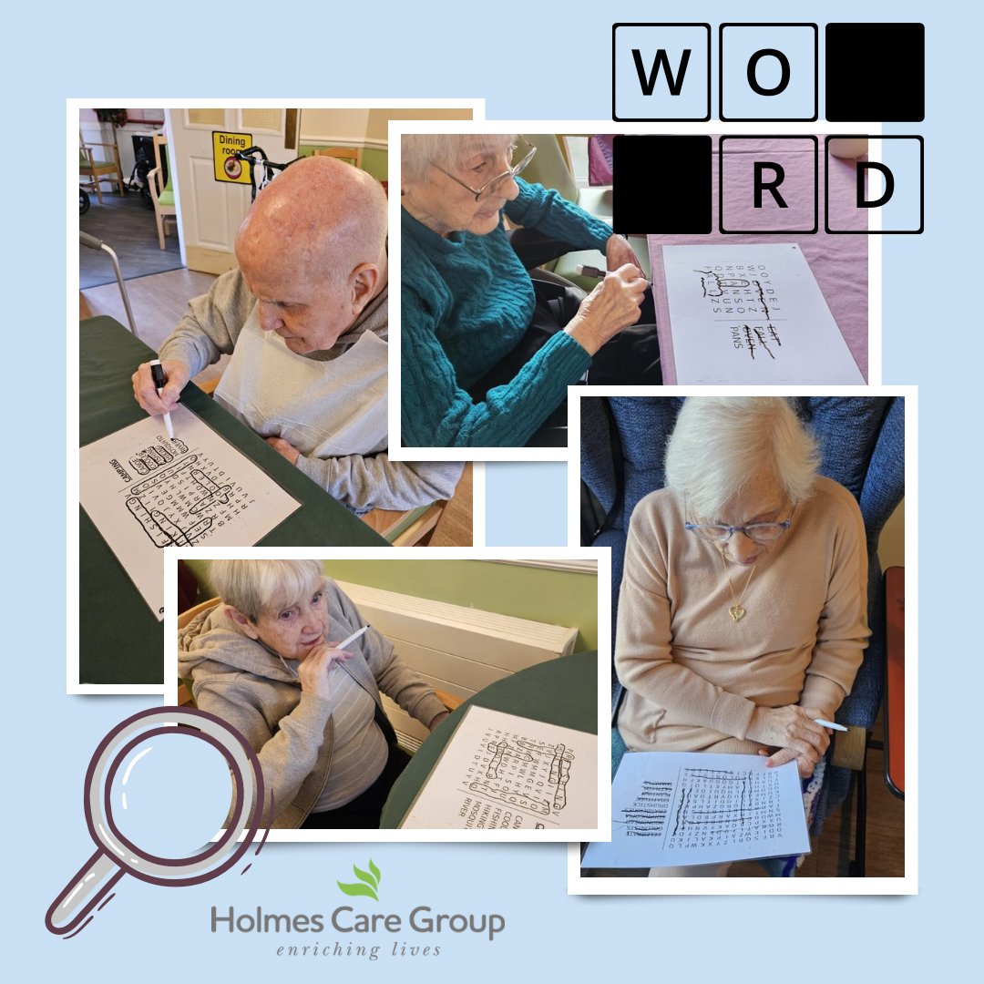 HolmesCareGroup's tweet photo. A little brain training at Larkfield over the weekend ✍️ Residents enjoyed completing word searches with a cuppa!
#MeaningfulActivity #ScottishCare #Dementia #DementiaAwareness #CareInScotland #CareHomes #EnrichingLives #Wellbeing #PersonCentredCare #CareHolmesLife #PersonLed https://t.co/jmO6d1mqYm