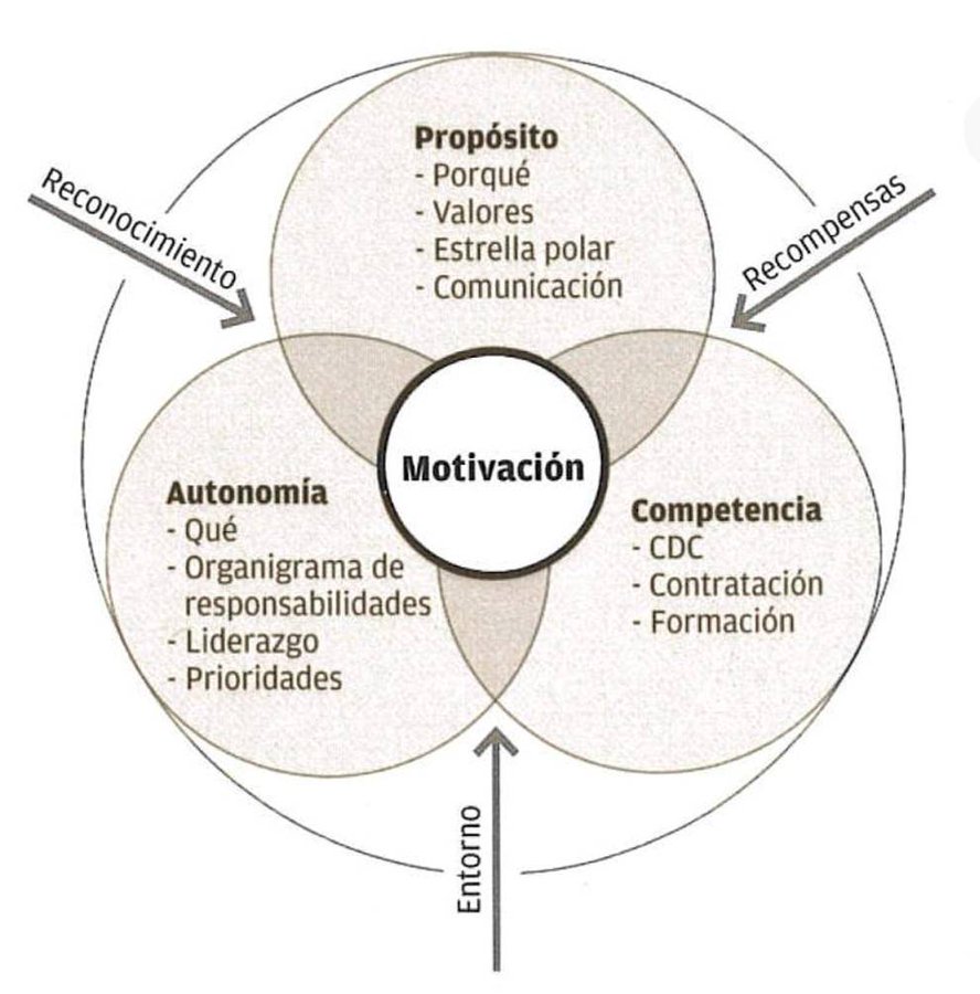 Cómo construir organizativamente los tres pilares de la motivación intrínseca:   
- propósito,  
-autonomía y   
- competencia  
Introduciendo 11 disciplinas organizativas Libro: La empresa motivada de J.Lahmann
