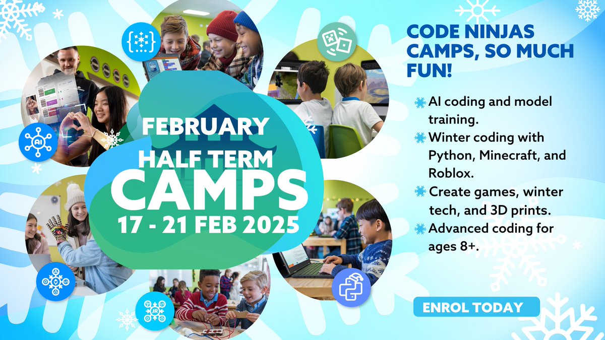 Exciting tech adventures await at Code Ninjas! 🤖🚀 Join us for a week of Python programming, 3D design, AI models, game development in Minecraft &amp; Roblox, and robot fun. Book all 5 days now and save big!
bit.ly/425gLAB

#CodeNinjas #TechCamp