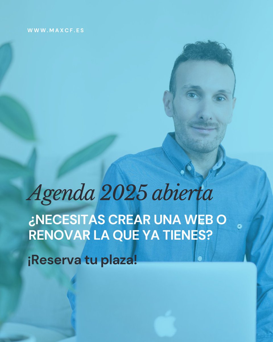 2025 acaba de empezar y es el momento de planificar el año. Yo ya he comenzado a hacerlo y he abierto mi agenda para los próximos meses.

Si necesitas una web nueva o quieres renovar la que ya tienes, es el momento perfecto para reservar tu plaza 👇

maxcf.es/reserva-tu-pla…