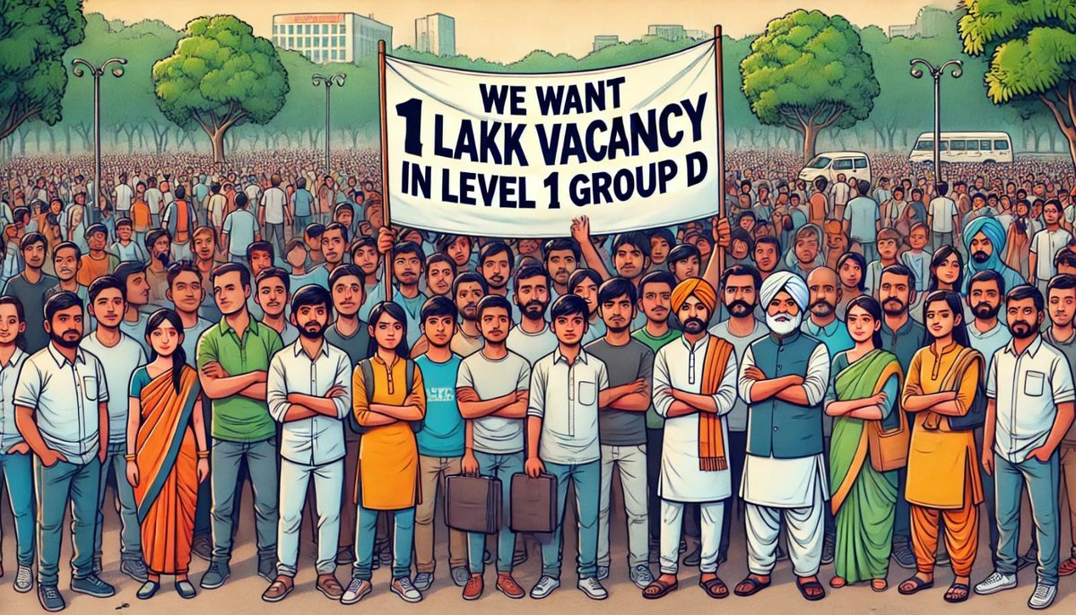BEROJGARNITINY2's tweet photo. 32000 हजार पदो से 2 लाख खाली पदो का काम करवाने वाली सरकार ये बता दीजिए क्या अब रेलवे में कर्मचारियों की कमी से होने वाली समस्या या दुर्घटनाए  बंद हो जाएगी खत्म हो जाएगी 

क्या आपको खाली पदो को भरने की मंशा है भी की नहीं ?
 #RailwayLevel1_1Lakh_BhartiDo https://t.co/dUZAknd3sh