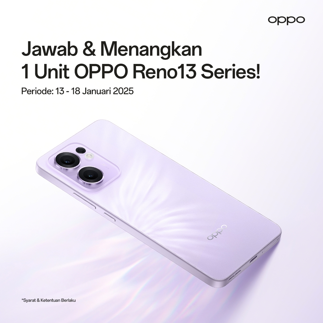 OPPOIndonesia's tweet image. 🦋Menangkan 1 Unit OPPO Reno13 Series! 🦋
Ikuti langkah mudah ini:

1️⃣ Follow X @OPPOIndonesia.
2️⃣ Repost dan Like post ini.
3️⃣ Reply postingan ini dan temukan jawaban di mesin pencarian Google untuk menjawab pertanyaan berikut:  Sebutkan 3 fitur unggulan OPPO Reno13 Series!
4️⃣…