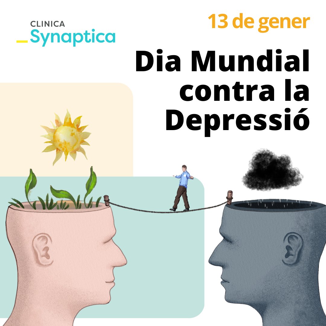 ClinicaSynaptic's tweet photo. 🌍 13 de gener: Dia Mundial contra la Depressió

Avui és un dia per reflexionar sobre la importància de cuidar la nostra salut emocional i d’estendre la mà a qui ho necessiti. 

#DiaMundialContraLaDepressió https://t.co/lauSOn8Tzb