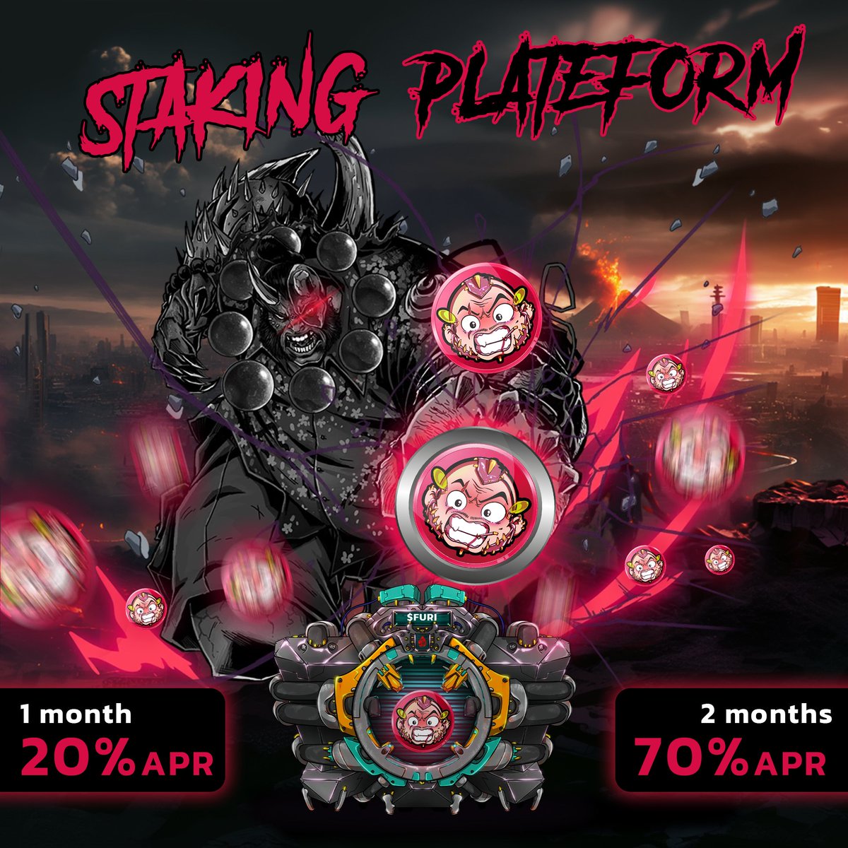 🚨 $FURI Staking is Here!
🗓️ Launching Tomorrow at 12 AM UTC

💰 Earn Big Rewards:
Stake 1⃣ month = 20% APR
Stake 2⃣ months = 70% APR

⚡️ Act Fast!
The pool is limited and it’s first come, first served! Don’t miss out!