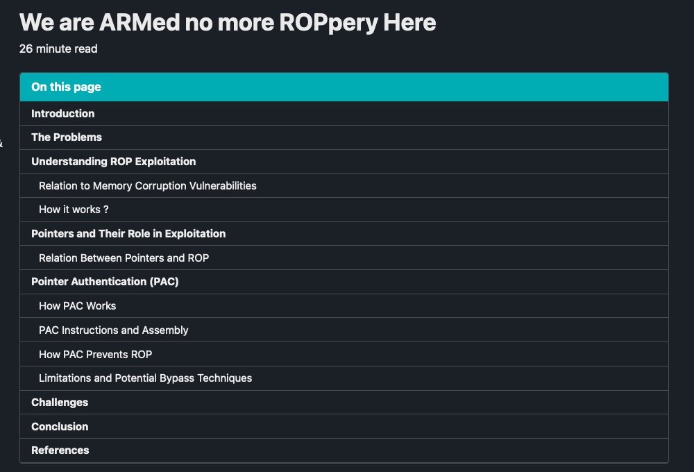 I published a new detailed blog post on Pointer Authentication Code (PAC) on ARM and How it helps in mitigating ROP (Return-Oriented Programming)

Url: zeyadazima.com/exploit%20deve…

#hack #Exploit #vulnerable #c #pointers #memory