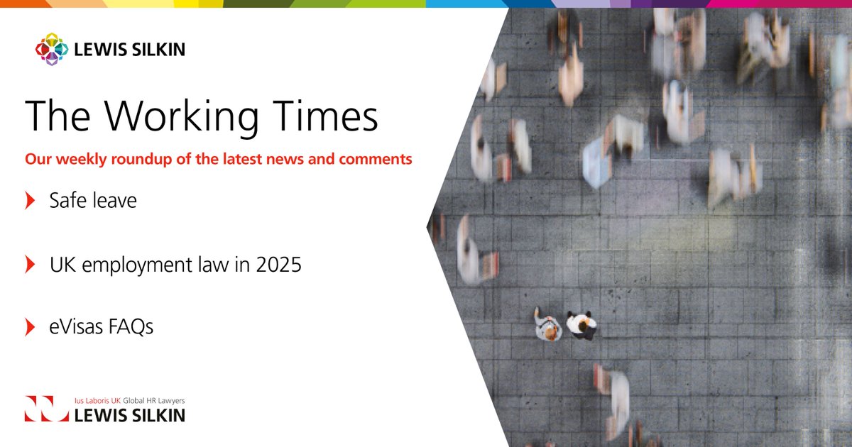 What’s new in the world of work?💡

🗞️In the latest Working Times: Safe leave, employment law in 2025, and eVisa FAQs.

READ LAST WEEK’S EDITION: okt.to/SJMwrk

SUBSCRIBE: okt.to/AotKGs 

#employmentlaw #ukemplaw #hr #futureofwork #LewisSilkin