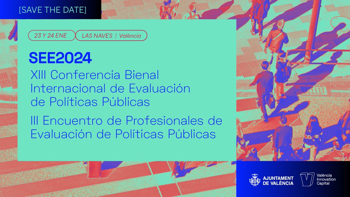 EVALUACIÓN | ¡Queda una semana! València acoge 23 y 24 enero la XIII Conferencia Bienal Internacional de #EvaluaciónPolíticasPúblicas .
 #LasNaves albergará la Conferencia junto al III Encuentro de Profesionales de la materia  ➡️Inscríbete➡️ eventbrite.es/e/entradas-xii…