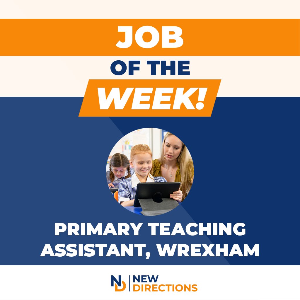 Passionate about supporting young learners? As a Primary Teaching Assistant, you'll help students thrive, assist with lessons, and provide essential classroom support. Make a real difference in Wrexham’s schools!

Apply now! 📚 new-directions.co.uk/education/jotw…

#NDEducation #JobOfTheWeek