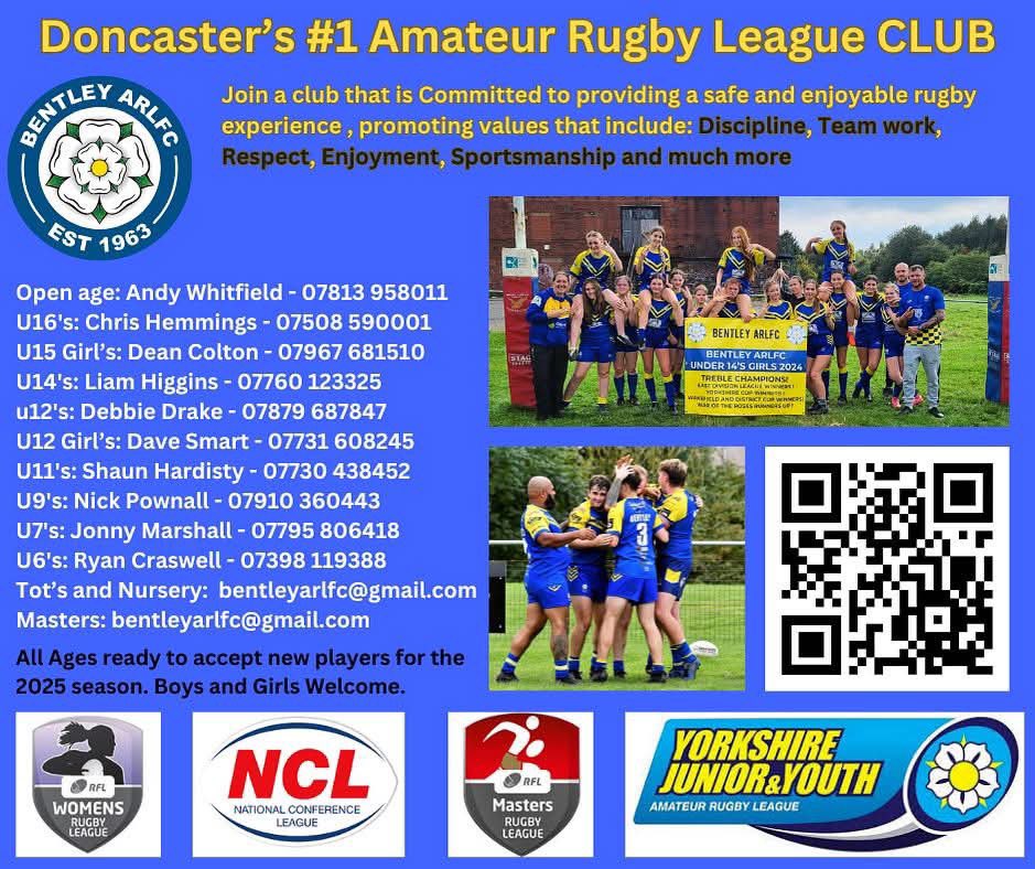 Happy new year to all..! It’s time to reignite the fire or start something new. 

Most of our teams are now back in pre season training.  Check out the contacts below. 

We encourage all children and adults to give rugby league a go.