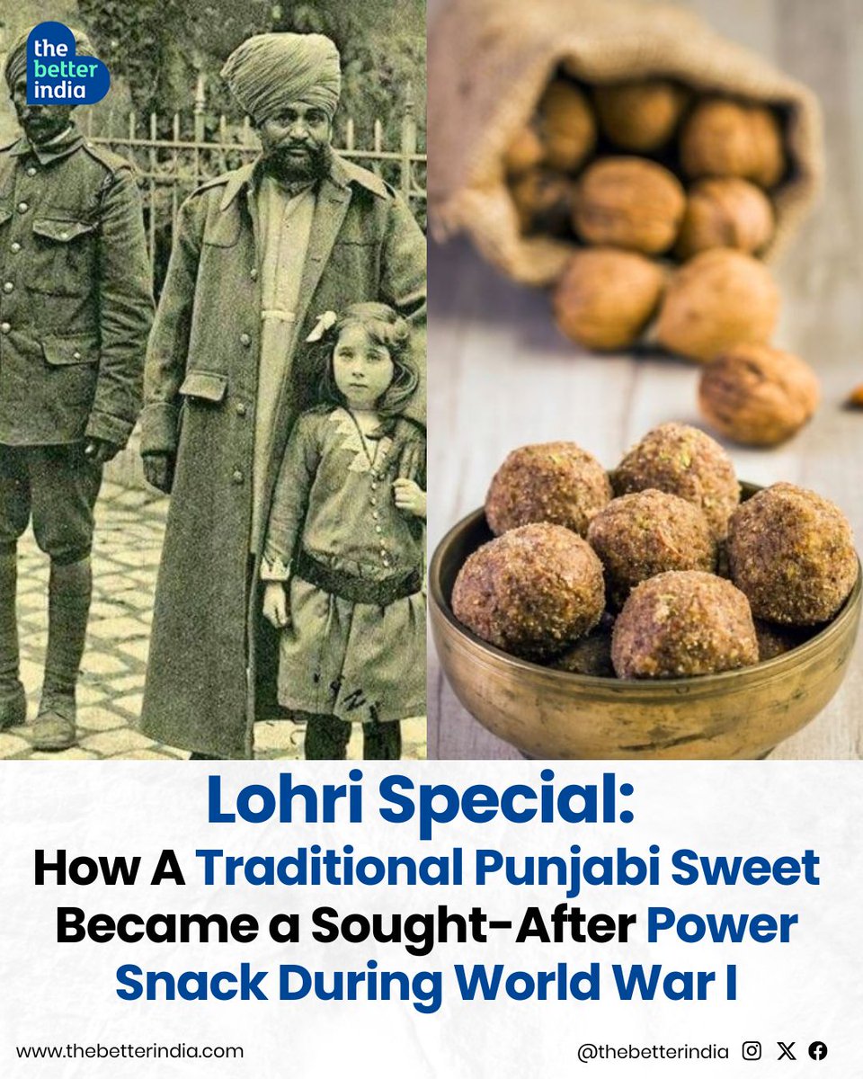 thebetterindia's tweet photo. Winter in Punjab is incomplete without Pinni—the irresistible, melt-in-your-mouth sweet that fills homes with warmth during Lohri.
#Lohri #PunjabiSweet #Pinni #WorldWarHistory #PunjabiTradition #WinterDelight #WinterSweets https://t.co/sm4i9bmSml