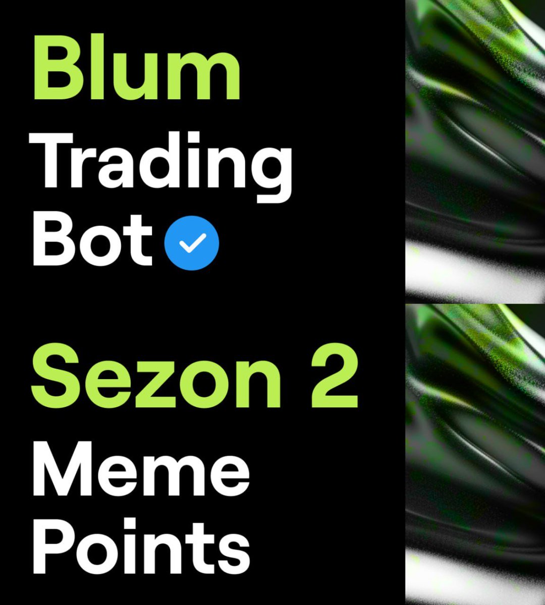 1-) Blum Trading Bot'un artık resmi "Blue Mark"a sahip olduğunu duyurmaktan onur duyuyoruz. @BlumCryptoTradingBot (TG) , tüm TON ekosistemindeki TON Tokenlarını Memepad aracılığıyla hem daha hızlı  ve daha kazançlı bir şekilde alım-satım yapmanıza yardımcı olacak. Daha fazla