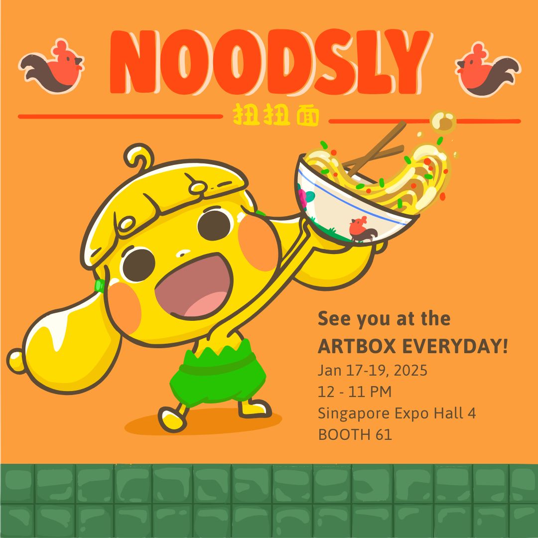 🚨 Noodsly is spilling the soup—we’re heading to ARTBOX EVERYDAY! 🎨🍜

📅 When: Noodsly will be there from Jan 17-19, 2025
📍 Where: Singapore Expo Hall 4 (BOOTH 61)
⏰ Time: 12 - 11 PM (Last entry 10 PM)
🎟 Tickets: artbox.sg

#NoodslyAtARTBOX #ARTBOX2025