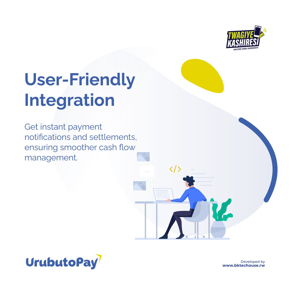 UrubutoPay's tweet photo. Don’t stress about setup! @UrubutoPay integrates effortlessly with your website or app, so you can start accepting payments quickly and efficiently. https://t.co/F3HvRdTUjW