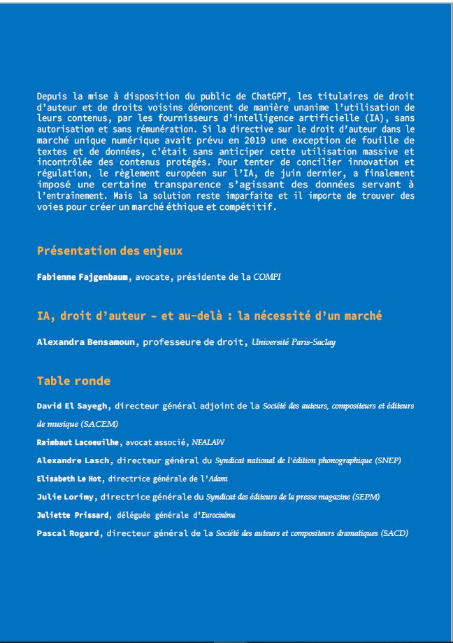 Jeudi à 19h à la Maison du Barreau, l'Ordre des avocats de Paris propose une table ronde "IA + droit d'auteur" à laquelle participe Pascal Rogard, DG de la SACD. 
 
Rencontre ouverte aux auteurs et autrices, réservation indispensable ➡️shorturl.at/CM8kR #ia