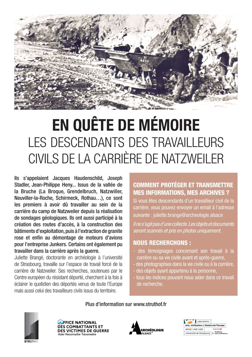 Archivesdalsace's tweet photo. 🔍 Appel à témoins - Travailleurs civils de la carrière Natzweiler 🔍
 👉 https://t.co/CFnEiHuvQp https://t.co/lZShRyTWmo