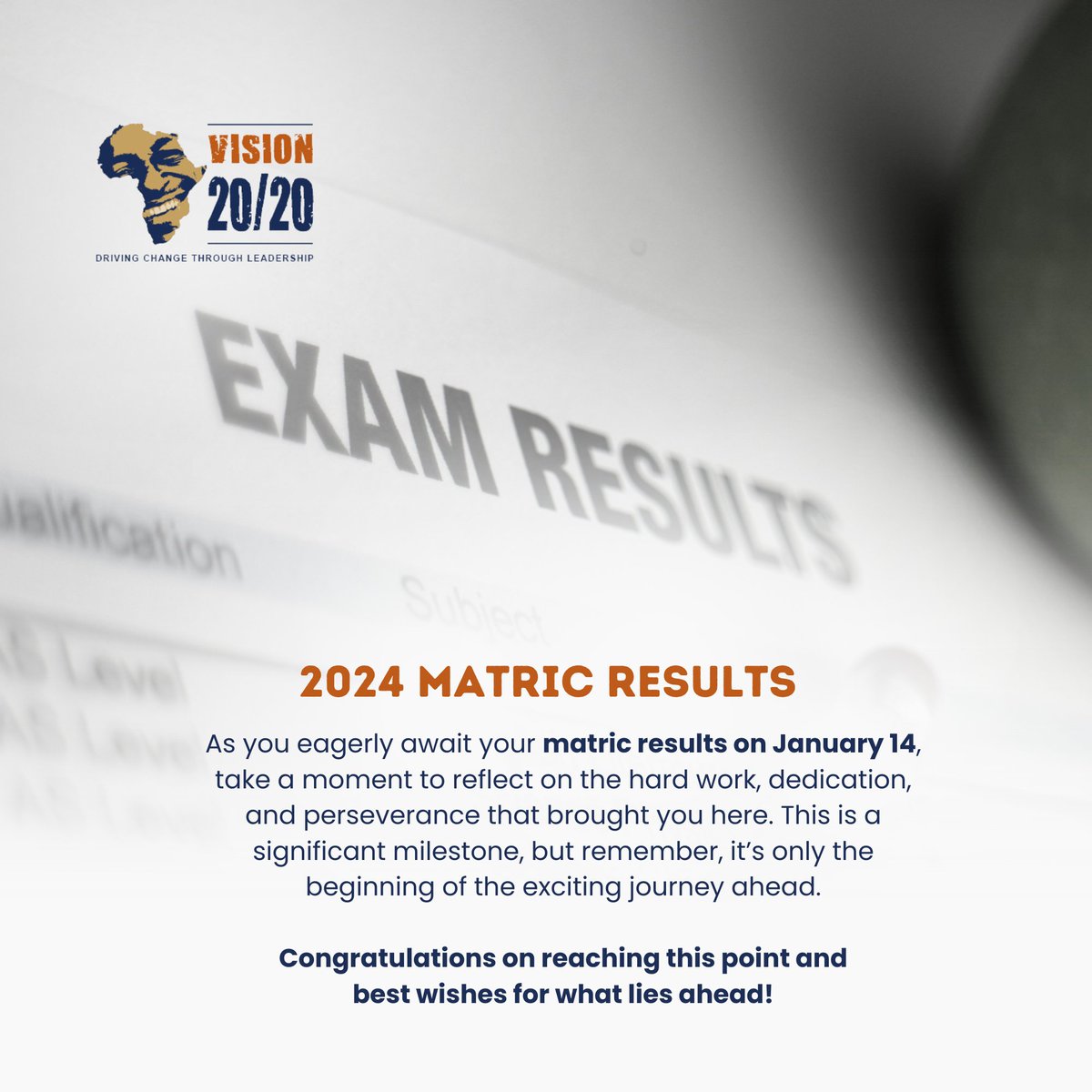 Vision2020_IF's tweet image. MATRIC RESULTS: As you await your matric results on January 14th, remember that this is just one step in your journey. Your future is shaped by your own efforts and aspirations, not just by a single set of results.
#DrivingChangeThroughLeadership
#MakeADifference
#MatricResults