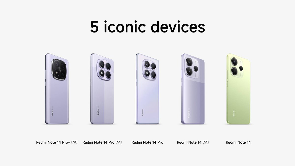 XiaomiGhana's tweet photo. Introducing #RedmiNote14Series with 5 iconic new choices, designed to deliver the next level of photography with its #200MPAICamera. 📷
There’s a perfect choice for everyone, each promising stunning image quality! 📷
#RedmiNote14SeriesLaunch https://t.co/whAMVAEVwX
