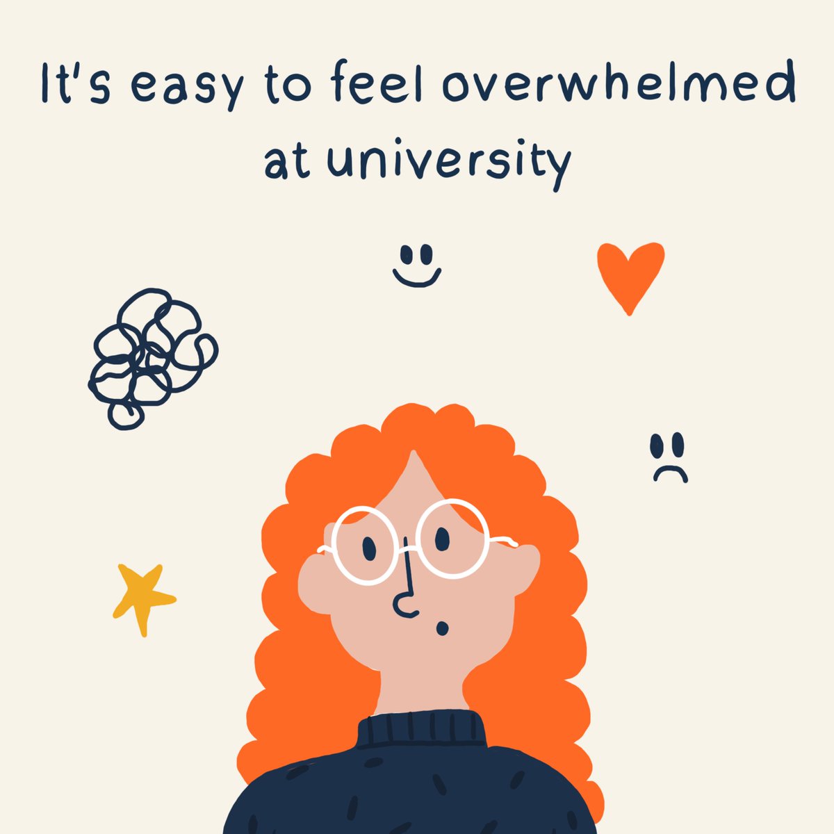 Uni can be stressful, so it's okay to feel overwhelmed. You're not alone in this 🧡

We're always here to help: ow.ly/fO6G50UEh7j