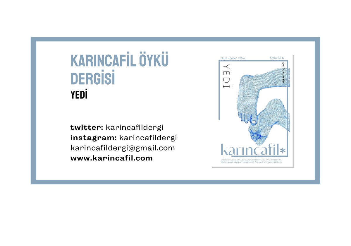 karincafildergi's tweet photo. Karıncafil Öykü Dergisinin Yedinci Sayısı Çıktı.  https://t.co/LB0PzigwXn https://t.co/8kfOZLwzMI
