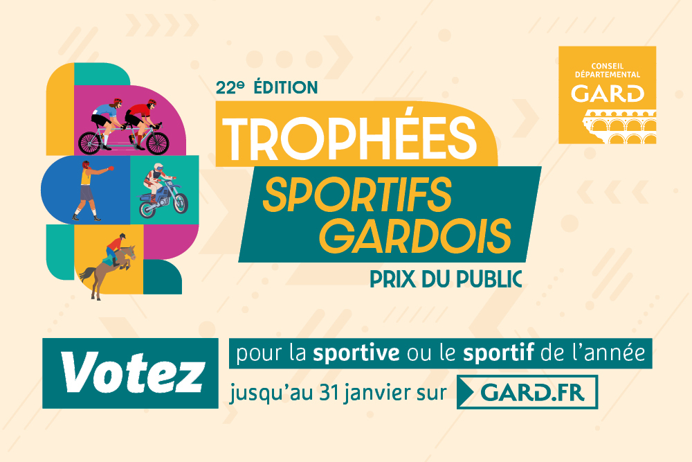 [🏆 Trophées sportifs gardois - Prix du Public] Cette année, 2 candidates et 2 candidats sont en lice, et c'est à vous de les départager
Les votes sont ouverts du 13 au 31 janvier ! gard.fr/information/ac…