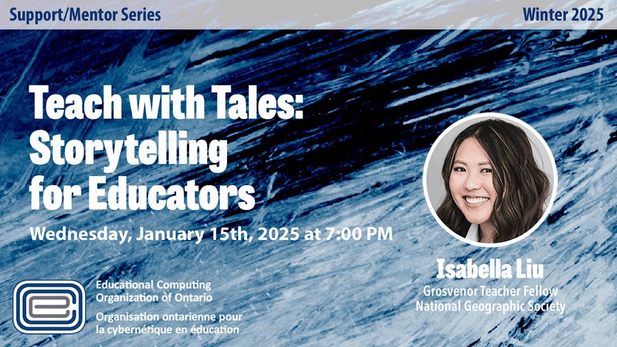 Teach with Tales - the power of storytelling to enhance teaching practice. Learn about the  National Geographic Society Grosvenor Teacher Fellowship and explore practical strategies and real-world examples in all subjects. ecoo.org/blog/ss-event/…
<a href="/ecooorg/">ECOOorg</a>
