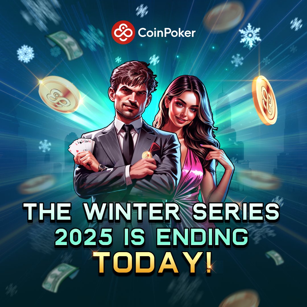 ❄️ The Winter Series 2025 is ending today! 🏆

Our last Poker events will be starting at 9:05 pm GMT with a total prize amount of $11,100 GTD. 💰
 
Join in with low, medium, and high buy-in options. 💵🃏

Don’t miss out! ➡️ https://t.co/Bz8dlSeq2E https://t.co/rOoNF42wTR