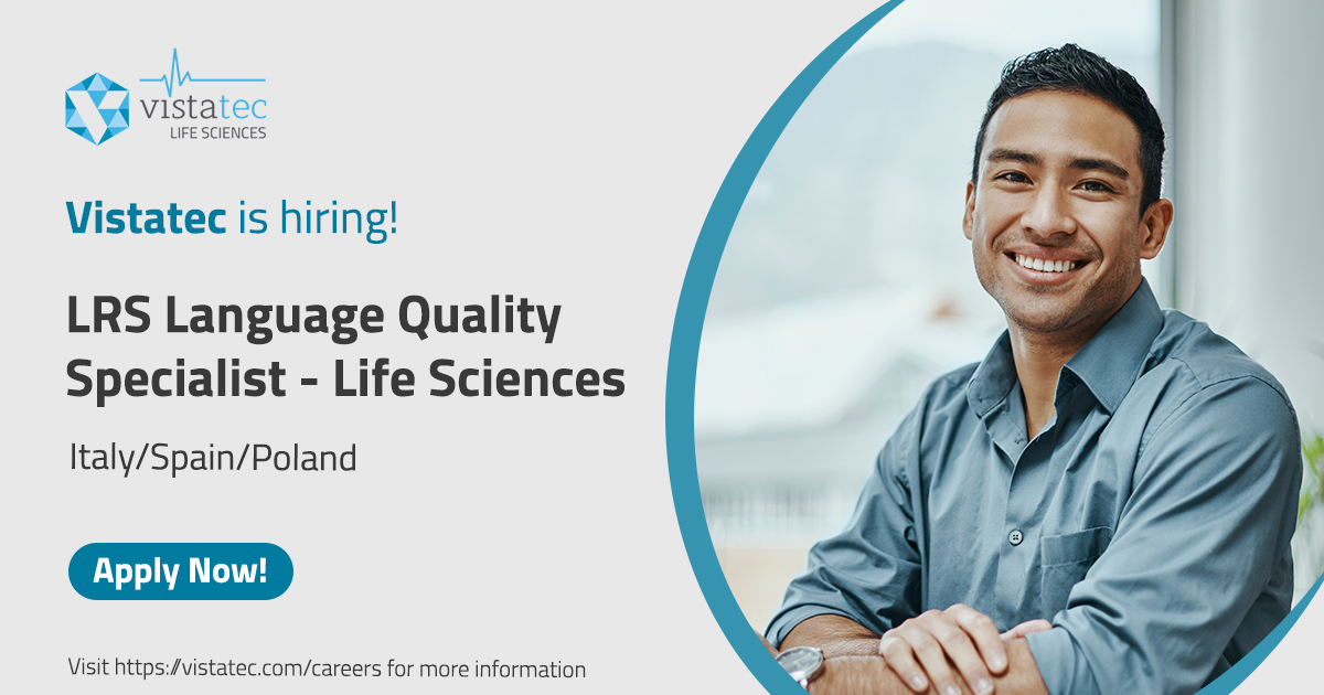 Vistatec is #hiring! vistatec.com/careers We are looking for an LRS Language Quality Specialist who will be involved in all aspects of coordinating the language function in a multiple language vendor environment #Vistatec