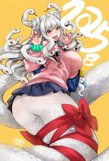あけおめことヨロ(∩'∀`)∩ギャルJKメデューサw 